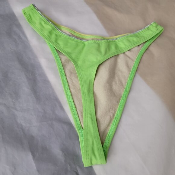 Bikini Bottom Lime Green Swim Suit Sexy Thong Beach Women Size Small - Picture 4 of 8